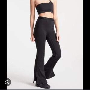 Bandier Flared Sport Logo Slit Leggings